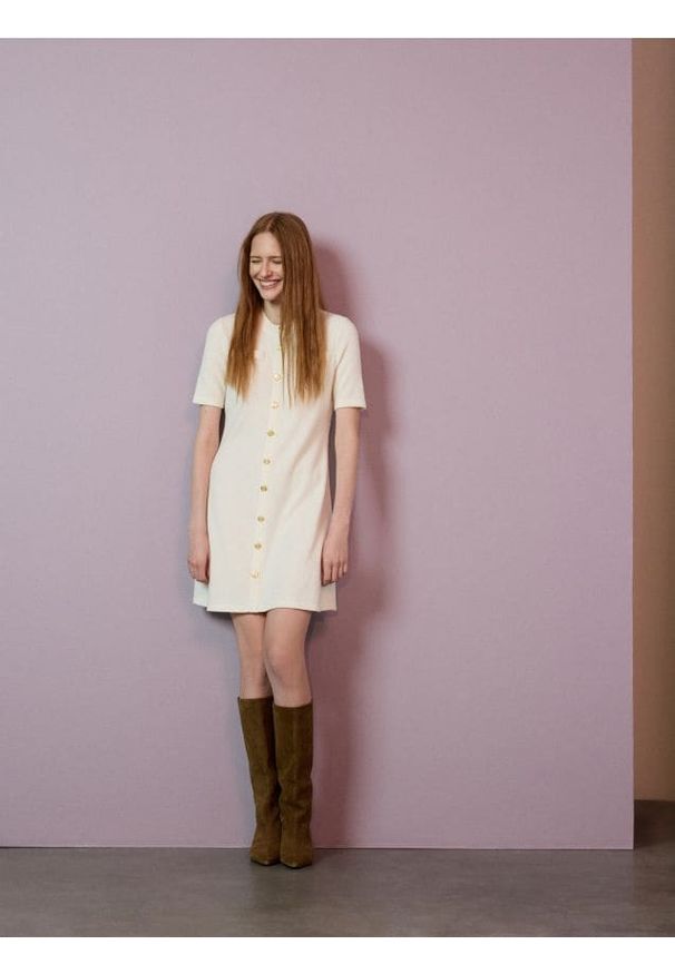 Reserved - Sukienka z wiskozy - złamana biel. Materiał: wiskoza