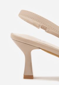 Born2be - Beżowe Sandały na Kaczuszce z Noskiem w Szpic z Kokardą Nepho. Okazja: na co dzień, na ślub cywilny, na wesele, na imprezę. Zapięcie: pasek. Kolor: beżowy. Obcas: na szpilce. Styl: casual, elegancki, wizytowy #6