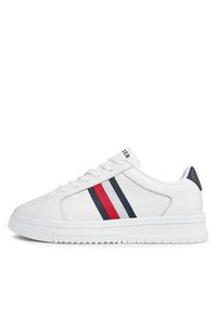 TOMMY HILFIGER - Tommy Hilfiger Sneakersy Supercup Lth Stripes Ess FM0FM04895 Biały. Kolor: biały. Materiał: skóra