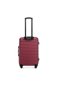 Wittchen - Średnia walizka z ABS-u z żebrowaniem bordowa. Kolor: czerwony. Materiał: guma #7