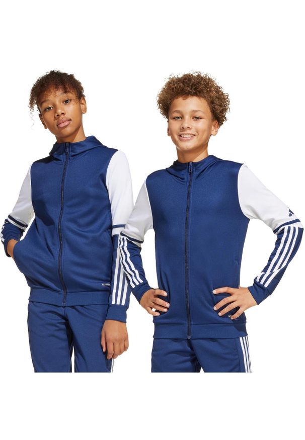 Adidas - Bluza dla dzieci adidas Squadra 25 Hoody. Kolor: biały, wielokolorowy, niebieski. Sport: fitness