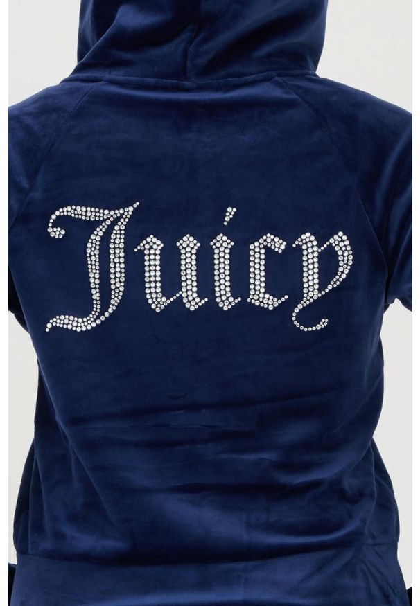 Juicy Couture - JUICY COUTURE Granatowa bluza Madison Hoodie. Kolor: niebieski