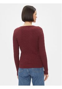 GANT - Gant Sweter 4800101 Czerwony Slim Fit. Kolor: czerwony. Materiał: bawełna #5