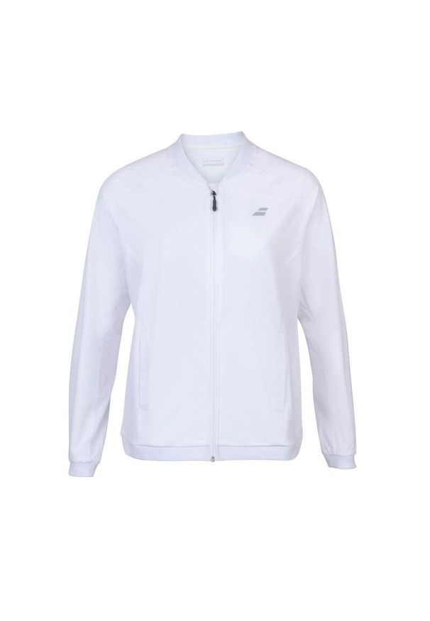 Bluza dresowa damska Babolat Play Jacket do tenisa. Kolor: biały. Materiał: dresówka. Sport: tenis