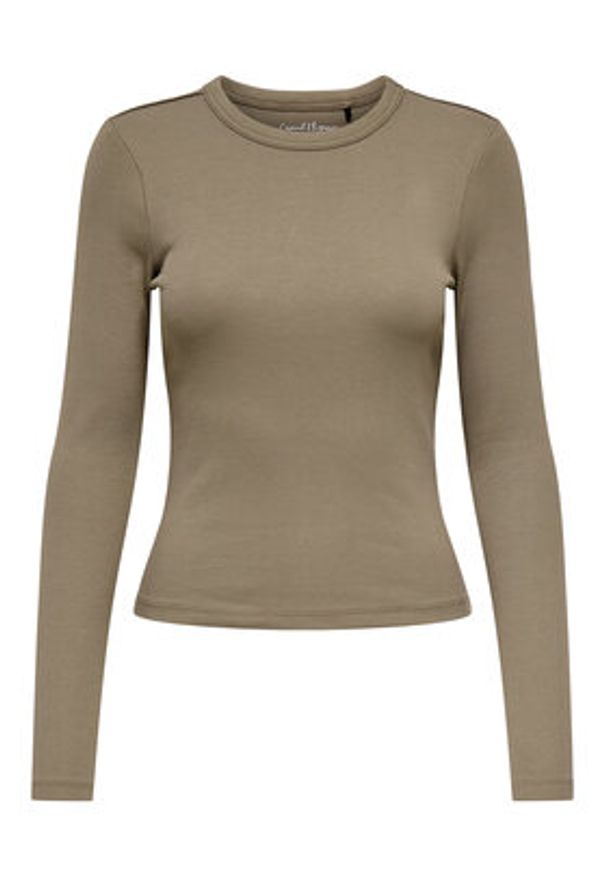 only - ONLY Bluzka Val 15371305 Brązowy Regular Fit. Kolor: brązowy. Materiał: bawełna