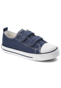 Big-Star - Granatowe Trampki Big Star Modne Buty Dziecięce. Okazja: na uczelnię, na spacer, na co dzień. Zapięcie: rzepy. Kolor: niebieski. Materiał: materiał, guma. Styl: klasyczny, młodzieżowy, casual