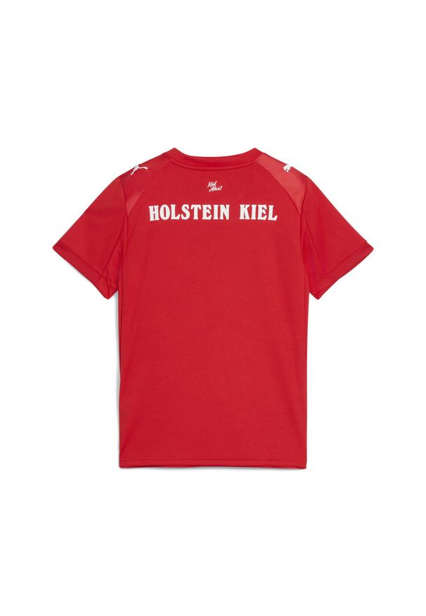 Puma - Młodzieżowa koszulka wyjazdowa Holstein Kiel 25/26 PUMA. Kolor: wielokolorowy, niebieski, biały, czerwony. Sport: piłka nożna