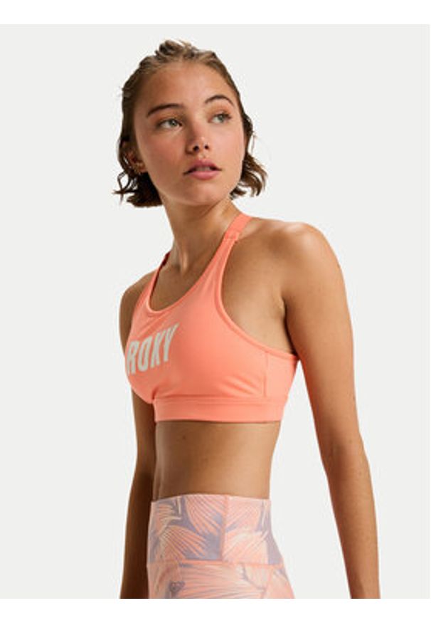 Roxy Biustonosz sportowy Everyday Flow ERJKT04337 Pomarańczowy. Kolor: pomarańczowy. Materiał: syntetyk