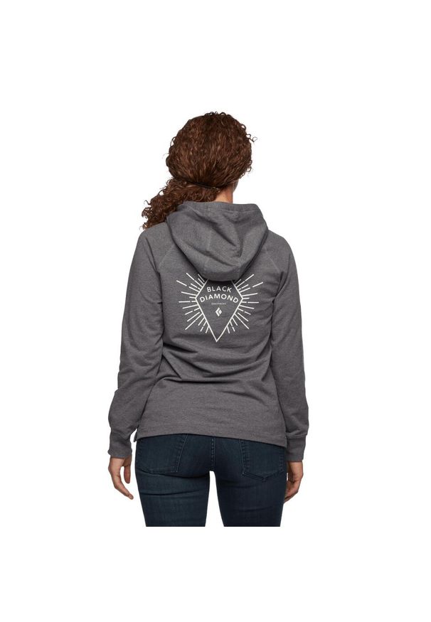 Bluza turystyczna z kapturem damska Black Diamond Rays Pullover Hoody. Typ kołnierza: kaptur. Kolor: szary