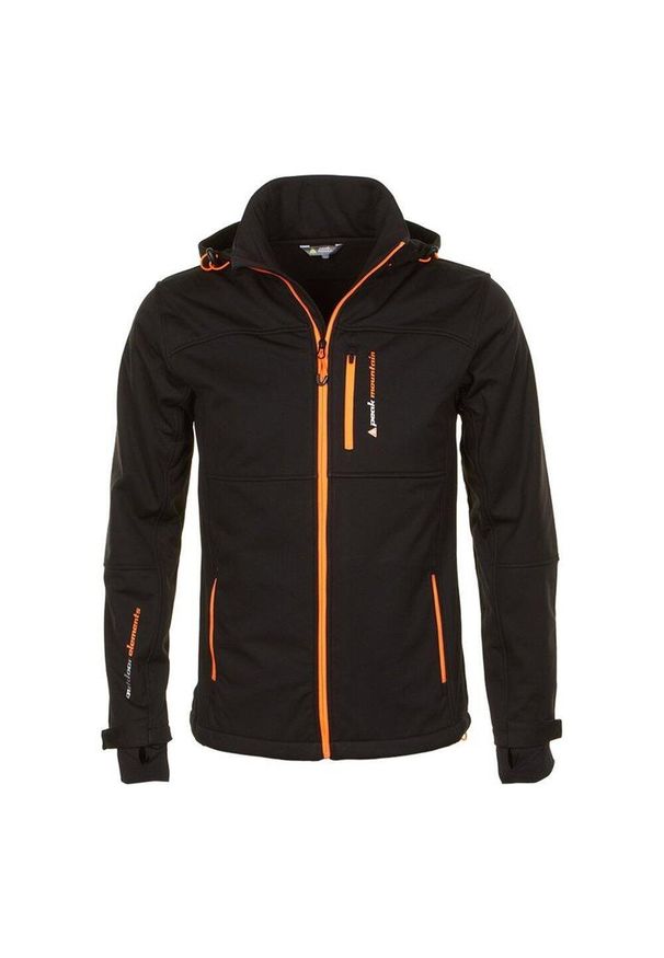 PEAK MOUNTAIN - Kurtka softshellowa dla dzieci Peak Mountain Ecanne. Kolor: wielokolorowy, czarny, pomarańczowy. Sezon: zima. Sport: narciarstwo