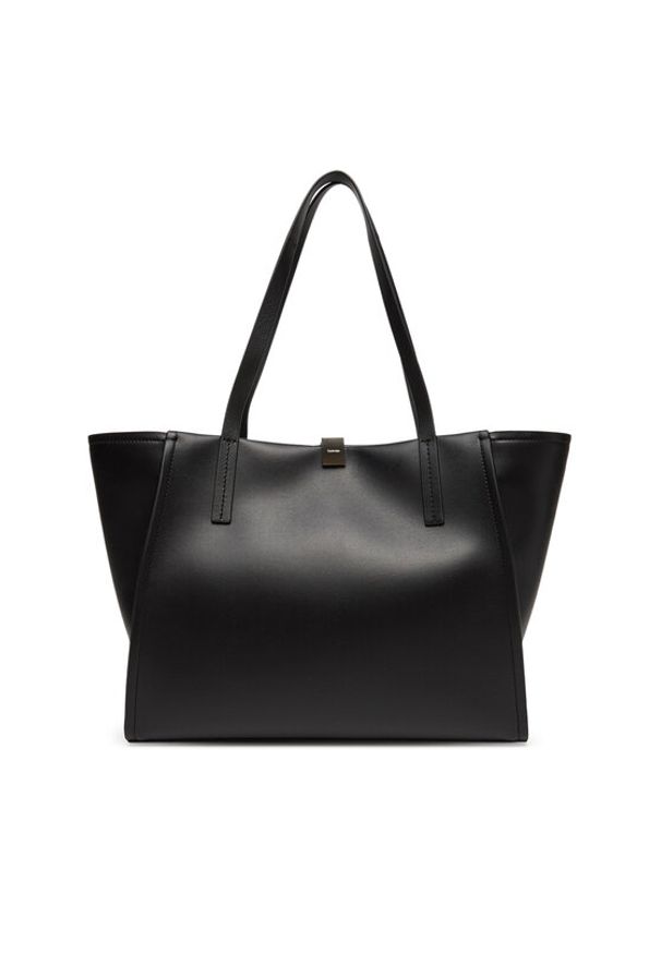 Calvin Klein Torebka Ck Narrate Shopper K60K612988 Czarny. Kolor: czarny. Materiał: skórzane