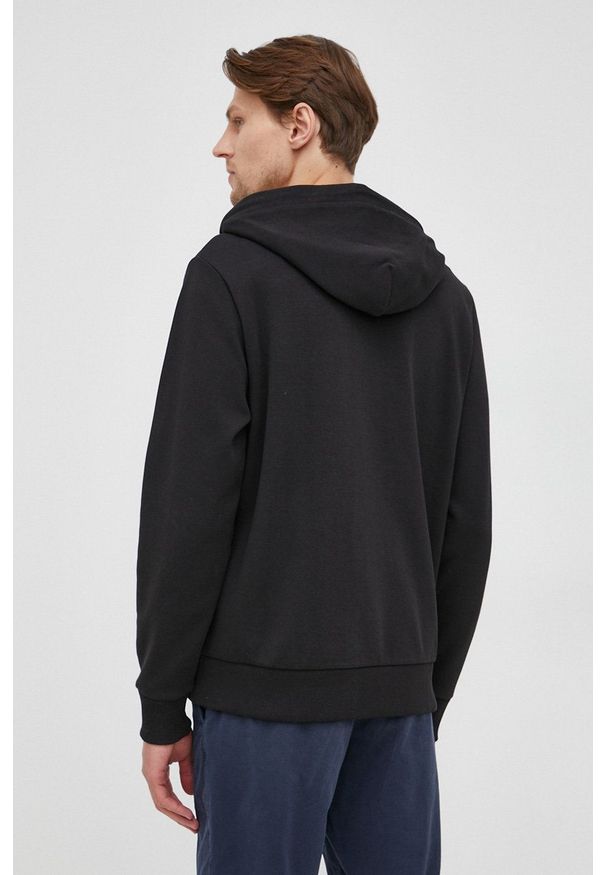 Calvin Klein bluza męska kolor czarny z kapturem gładka. Okazja: na co dzień. Typ kołnierza: kaptur. Kolor: czarny. Materiał: dzianina. Wzór: gładki. Styl: casual