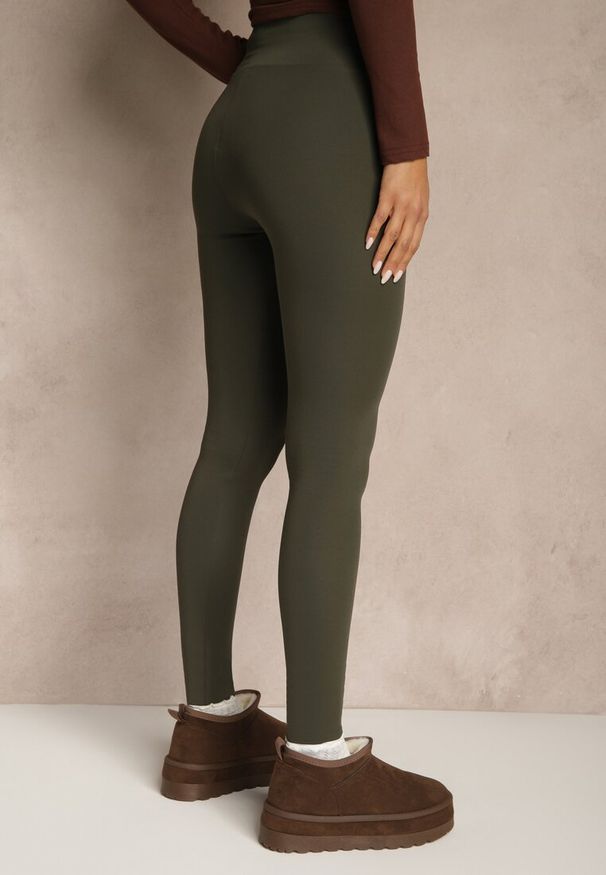 Renee - Ciemnozielone Legginsy Casual Regualr Waist Ralinsa. Okazja: na co dzień. Kolor: zielony. Styl: casual