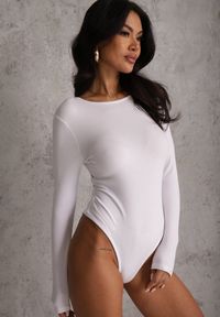 Renee - Białe Basicowe Body Sadovelle. Okazja: na co dzień, na spotkanie biznesowe, do pracy. Kolor: biały. Materiał: jeans. Długość rękawa: długi rękaw. Długość: długie. Styl: casual, biznesowy, elegancki, sportowy #6