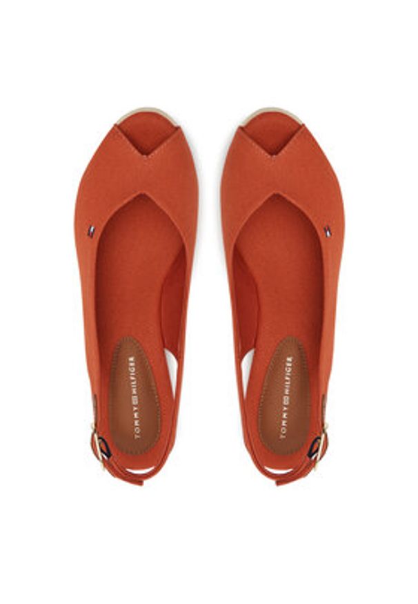 TOMMY HILFIGER - Tommy Hilfiger Espadryle Flag Mid Wedge Espad Slingback FW0FW08595 Pomarańczowy. Kolor: pomarańczowy. Materiał: materiał