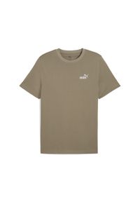 Puma - Męska koszulka Essentials z małym logo No. 1 PUMA Velvet Moss Brown. Kolor: brązowy. Wzór: haft. Sport: fitness