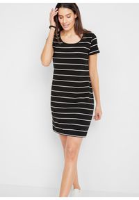 bonprix - Sukienka z dżerseju ze stretchem, krótki rękaw. Kolor: czarny. Materiał: jersey. Długość rękawa: krótki rękaw #2