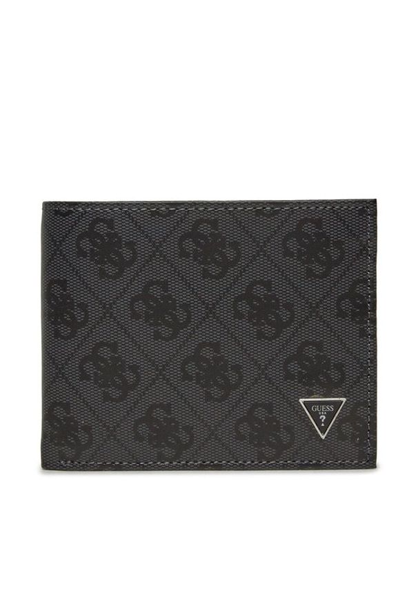 Guess Mały Portfel Męski SMVELE LEA20 Czarny. Kolor: czarny. Materiał: skóra