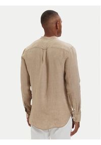 TOMMY HILFIGER - Tommy Hilfiger Koszula MW0MW39271 Beżowy ciemny Slim Fit. Kolor: beżowy. Materiał: len #4