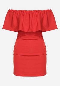 Born2be - Czerwona Dopasowana Sukienka Koktajlowa Hiszpanka Vices Awilisa. Typ kołnierza: dekolt hiszpanka. Kolor: czerwony. Sezon: lato. Styl: wizytowy #3