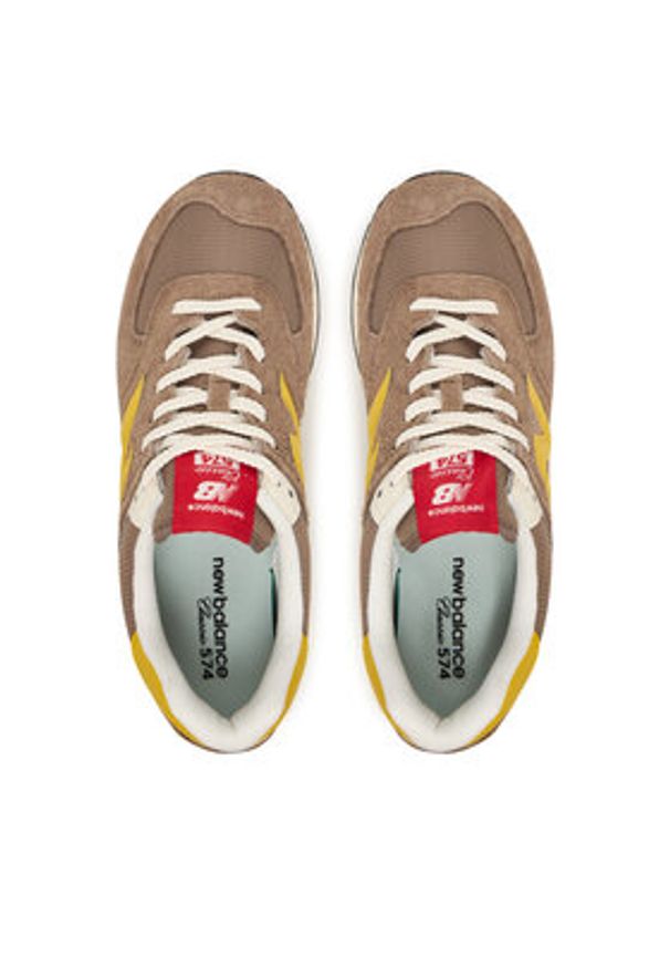 New Balance Sneakersy U574BYW Brązowy. Kolor: brązowy. Materiał: skóra, zamsz. Model: New Balance 574