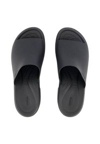 Klapki damskie Crocs Slide Heel. Okazja: na co dzień. Kolor: zielony. Materiał: syntetyk, materiał. Obcas: na obcasie. Styl: sportowy, casual. Wysokość obcasa: średni