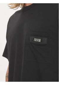 Versace Jeans Couture T-Shirt 76GAHE05 Czarny Regular Fit. Kolor: czarny. Materiał: bawełna #4