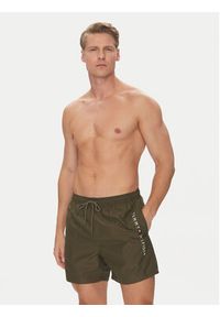 TOMMY HILFIGER - Tommy Hilfiger Szorty kąpielowe UM0UM03258 Zielony Regular Fit. Kolor: zielony. Materiał: syntetyk