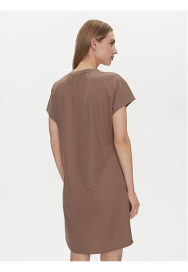 only - ONLY Sukienka codzienna Jany 15351683 Brązowy Relaxed Fit. Okazja: na co dzień. Kolor: brązowy. Materiał: wiskoza. Typ sukienki: proste. Styl: casual