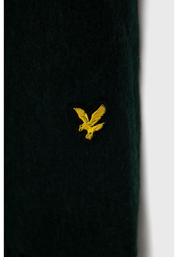 Lyle & Scott - Szalik wełniany. Kolor: zielony. Materiał: wełna