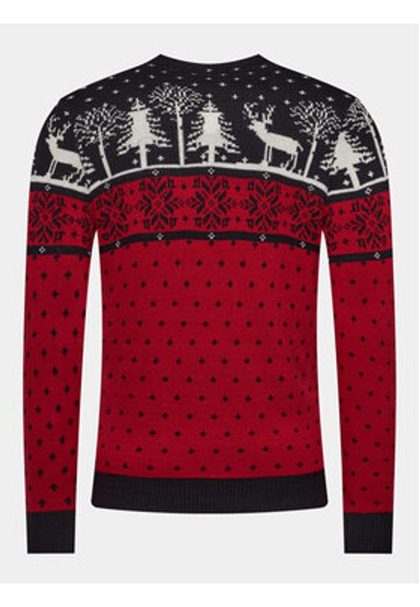 Brave Soul Sweter MK-248FEZZIWIG Czerwony Regular Fit. Kolor: czerwony. Materiał: wiskoza