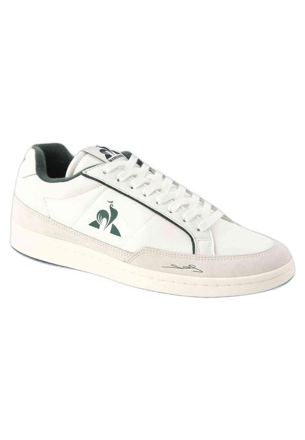 Tenisówki Le Coq Sportif Model Noah_2 Ripstop Kolor Biały. Kolor: zielony, biały, wielokolorowy, żółty. Materiał: tkanina, skóra
