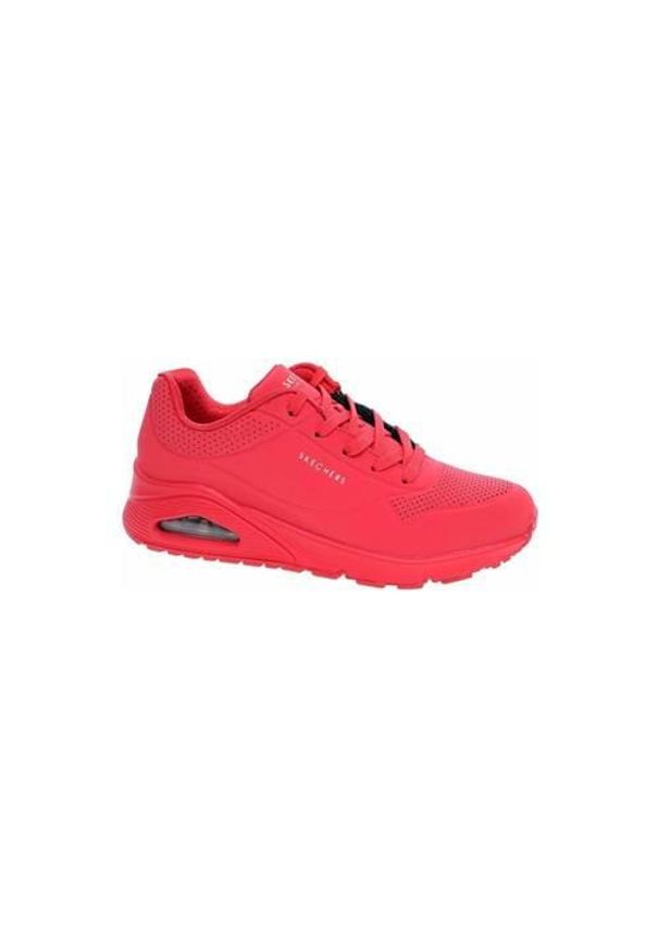 skechers - Buty do chodzenia damskie Skechers Uno. Kolor: czerwony. Materiał: syntetyk, tkanina, materiał. Model: Skechers Sport. Sport: turystyka piesza