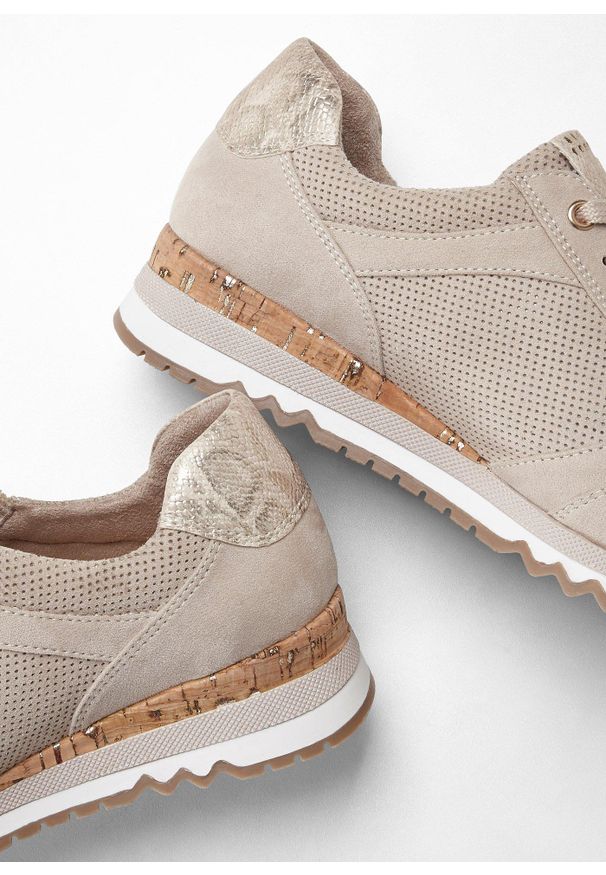 bonprix - Sneakersy marki Marco Tozzi z zamkiem. Zapięcie: zamek. Kolor: beżowy