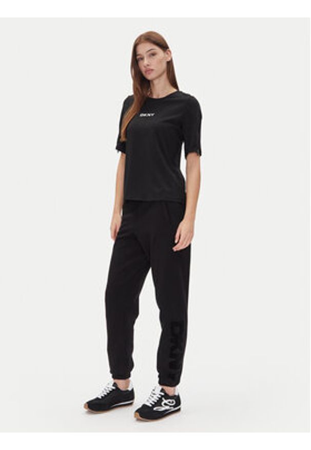 DKNY Spodnie dresowe DP5P3585 Czarny Regular Fit. Kolor: czarny. Materiał: bawełna