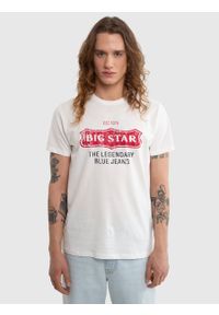 Big-Star - Koszulka męska z nadrukiem z linii Authentic biała Millaner 100. Okazja: na co dzień. Kolor: biały. Materiał: dzianina, bawełna. Wzór: nadruk. Styl: casual, klasyczny