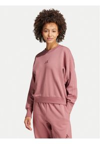 Adidas - adidas Bluza ALL SZN French Terry 3-Stripes IY6854 Różowy Loose Fit. Kolor: różowy. Materiał: bawełna #1