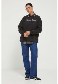 Tommy Jeans bluza damska kolor czarny z nadrukiem. Kolor: czarny. Materiał: bawełna, dzianina. Wzór: nadruk. Styl: klasyczny #6