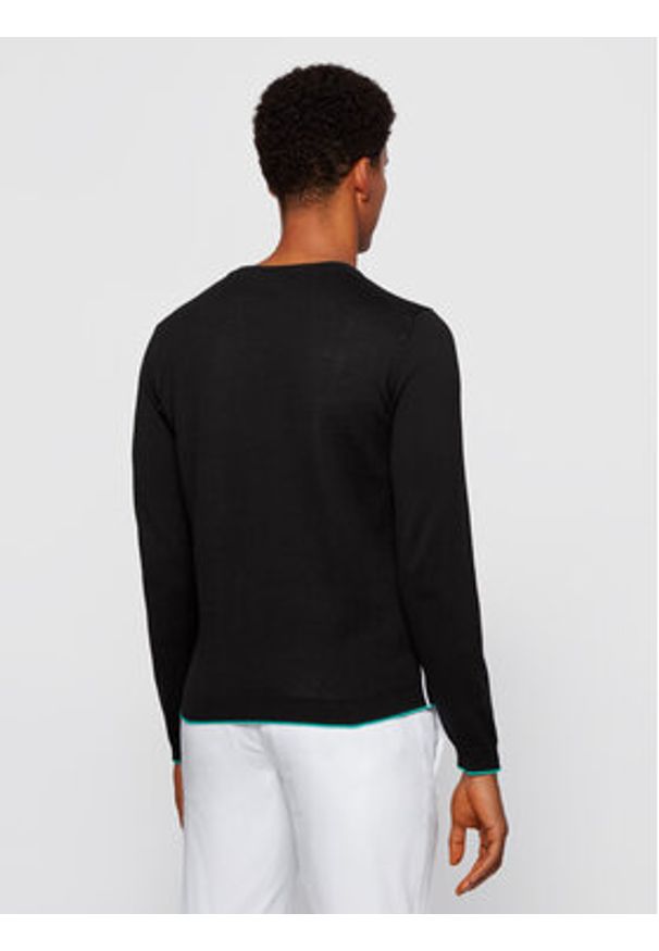 BOSS - Boss Sweter Riston 50440679 Czarny Regular Fit. Kolor: czarny. Materiał: bawełna