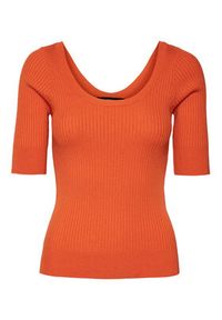Vero Moda Sweter Estela 10277850 Pomarańczowy Slim Fit. Kolor: pomarańczowy. Materiał: syntetyk #2