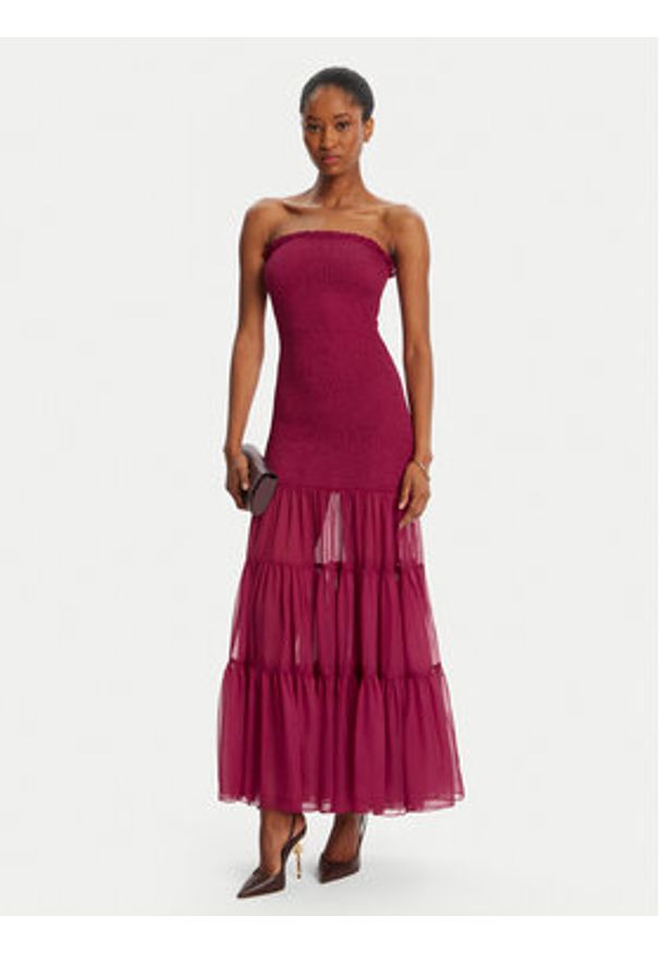 BARDOT Sukienka letnia Azura Strapless 59882DB Różowy Slim Fit. Kolor: różowy. Materiał: syntetyk. Sezon: lato