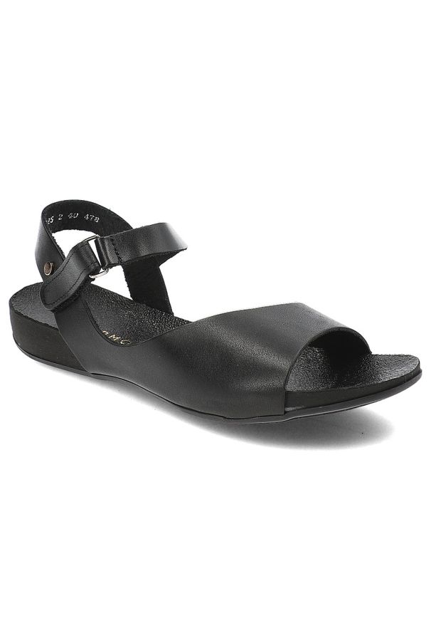 Czarne Sandały Armodo Stylowe Płaskie Obuwie Damskie. Okazja: na spacer. Zapięcie: pasek. Kolor: czarny. Materiał: skóra. Sezon: lato. Obcas: na platformie. Styl: elegancki