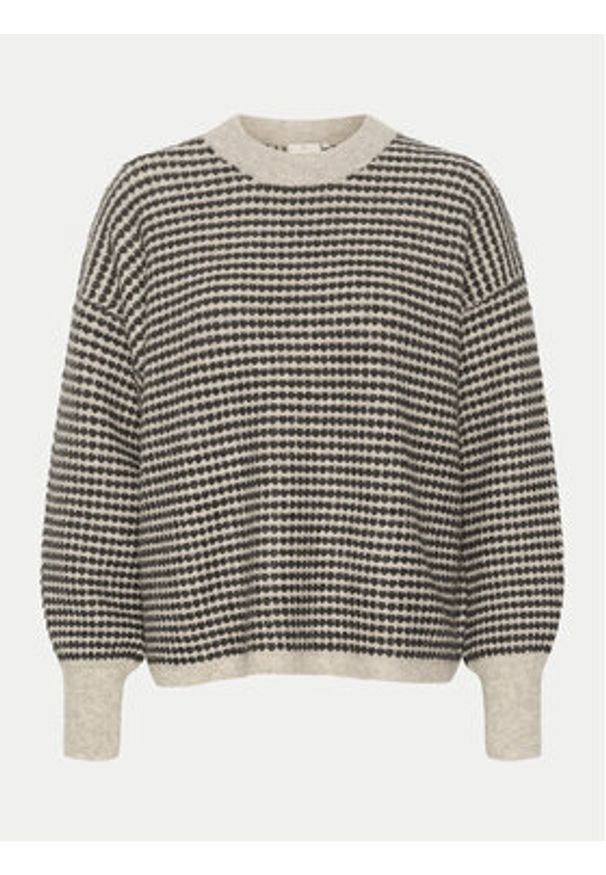 Kaffe Sweter Ellery 10509032 Beżowy Loose Fit. Kolor: beżowy. Materiał: syntetyk