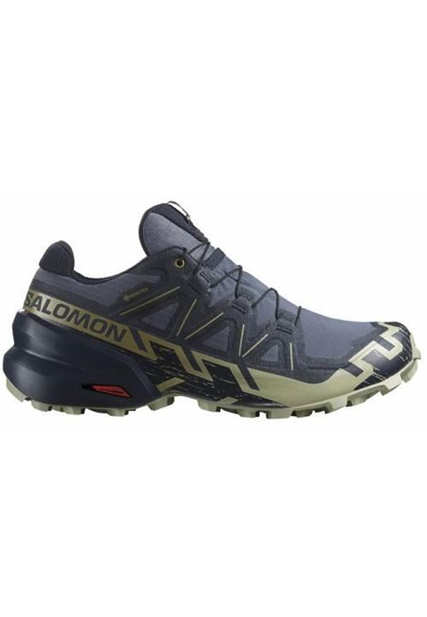 salomon - Buty do biegania męskie Salomon Speedcross 6 Gtx Gore-tex. Kolor: beżowy, wielokolorowy, szary, brązowy, niebieski. Materiał: materiał, syntetyk. Szerokość cholewki: normalna. Technologia: Gore-Tex. Model: Salomon Speedcross. Sport: bieganie