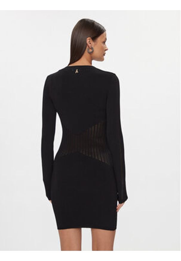 Patrizia Pepe Sukienka dzianinowa 8A1295/K7I5-K103 Czarny Slim Fit. Kolor: czarny. Materiał: syntetyk
