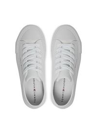 TOMMY HILFIGER - Tommy Hilfiger Trampki Low Cut Lace-Up Sneaker T3A9-33185-1687 S Biały. Kolor: biały. Materiał: materiał #5