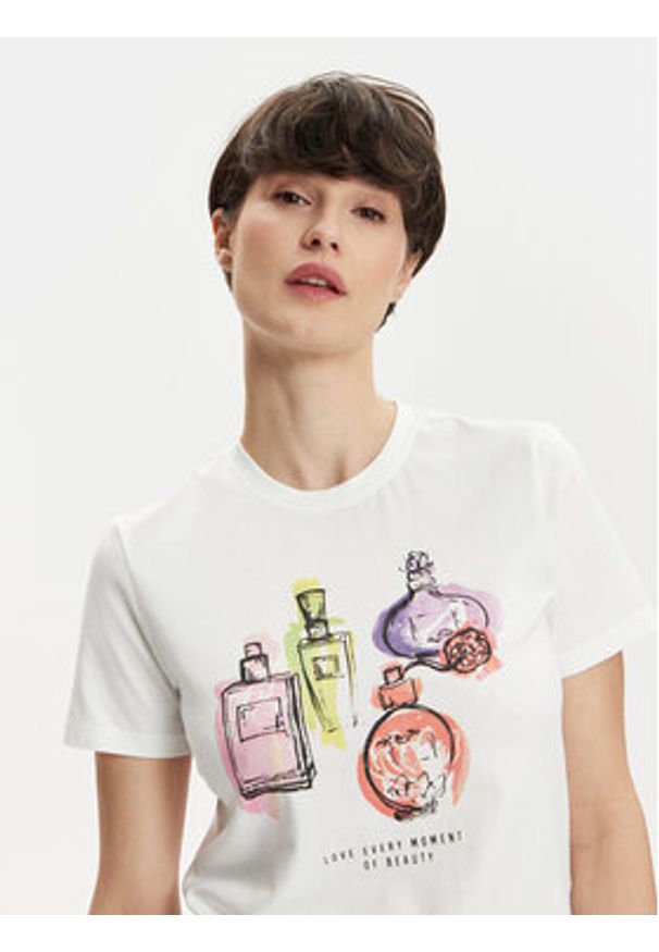 only - ONLY T-Shirt Pretty 15316596 Biały Regular Fit. Kolor: biały. Materiał: bawełna