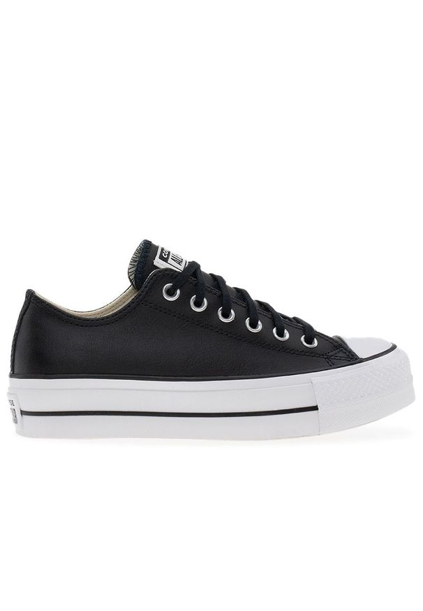 Buty Converse Chuck Taylor All Star Lift Platform Leather 561681C - czarne. Kolor: czarny. Materiał: skóra, guma. Szerokość cholewki: normalna. Obcas: na platformie. Model: Converse All Star