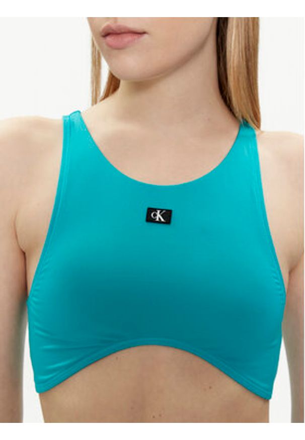Calvin Klein Swimwear Góra od bikini KW0KW02442 Niebieski. Kolor: niebieski. Materiał: syntetyk
