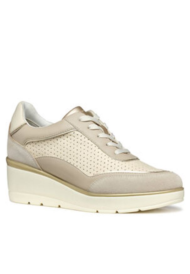 Geox Sneakersy D Ilde D55RAB 05422 C5AH6 Beżowy. Kolor: beżowy. Materiał: skóra